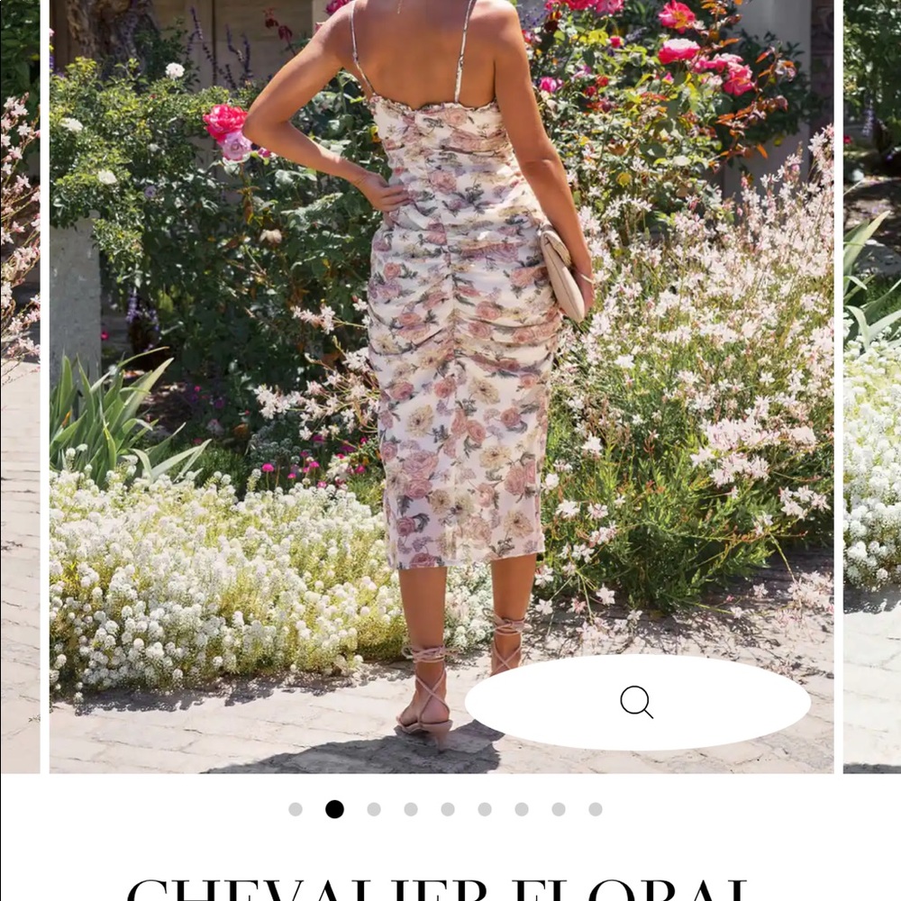 NWT CHEVALIER FLORAL MIDI RUCHED DRESS size large- I missed the return window.